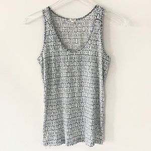 J Crew Sequin Tank Top Blue White XS